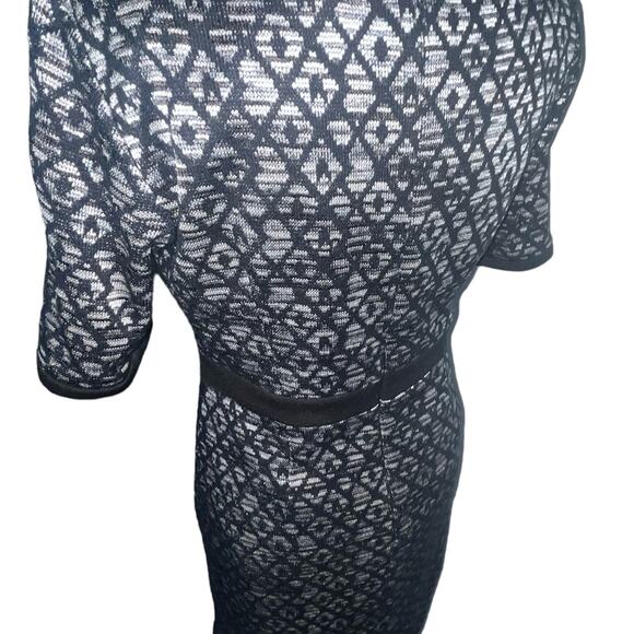 Donna Morgan Size 6 Metallic Shades of Gray Blue and Black Abstract Dress - Picture 3 of 9